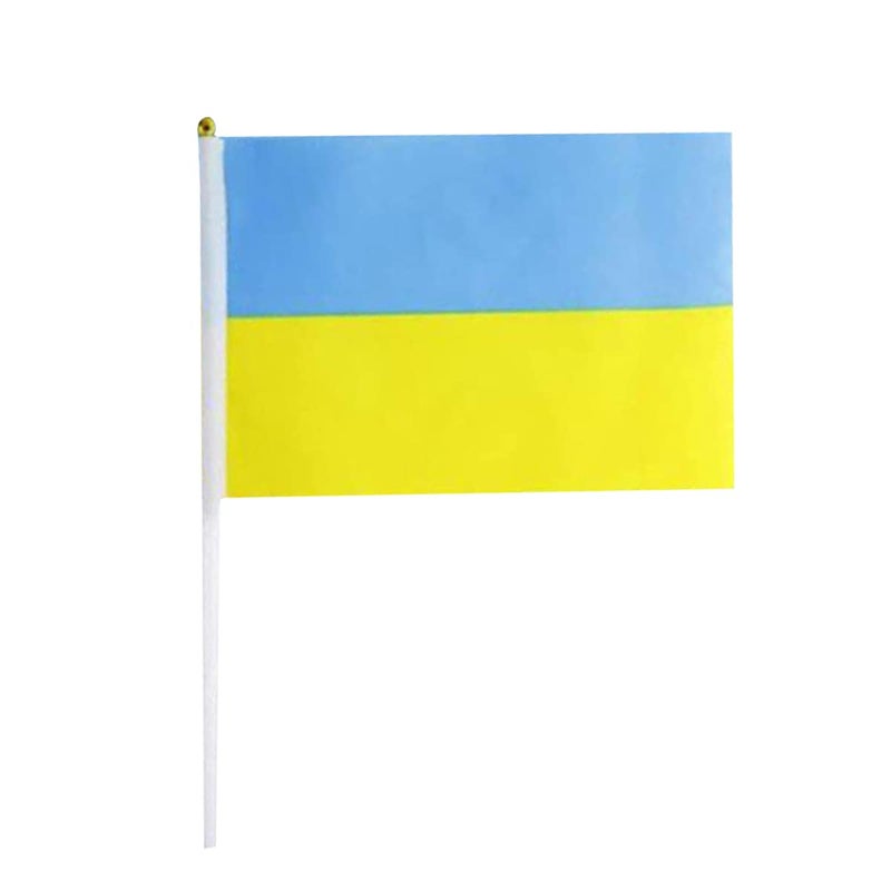 mflagperft Ukraine Flag Ukrainian Flag, Small Mini Handheld Ukraine Flags on Stick, Ideal for Party Parades Sports Events Patriotic Festival Decorations - Image 2